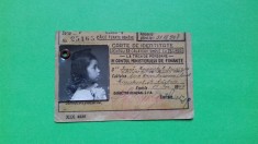 Bucuresti Carte / Carnet de identitate Calatorie CFR Ministerul de razboi 1947