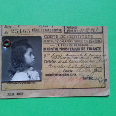 Bucuresti Carte / Carnet de identitate Calatorie CFR Ministerul de razboi 1947