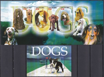 DB1 Fauna Domestica Caini de Rasa Papua Noua Guinee 2005 MS + SS MNH foto