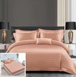 Cumpara ieftin Lenjerie Damasc Deluxe Bellerin Dd001, Damasc, 6 Piese, Cu Elastic, Crem