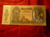 Bancnota 20 Pengo Ungaria 1941 , cal.VF