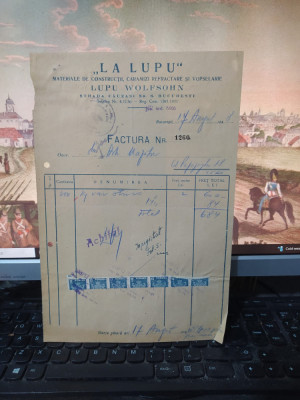 La Lupu, Materiale de construcții, cărămizi..., Lupu Wolfsohn, Factură 1948 082 foto