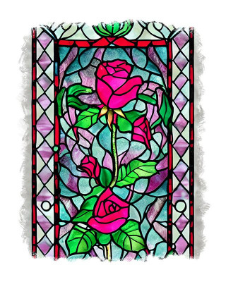 Sticker decorativ, Trandafir, Rosu, 70 cm, 9706ST foto