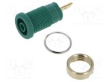 Conector banană 4mm verde 32A 1kV Hirschmann T&amp;M
