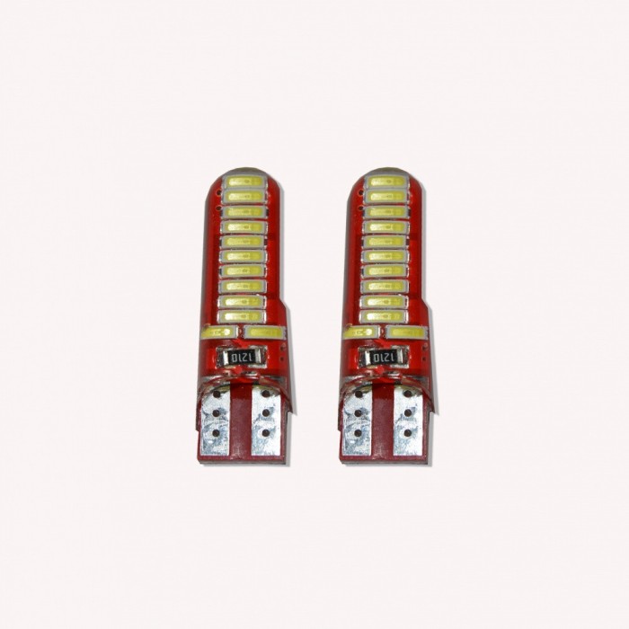 Set 2 x Bec LED pozitie T10 W5W,cu 24 leduri CANBUS