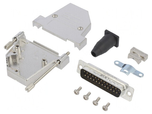 Conector D-Sub 25 PIN Tată 45&deg; Lipire Cablu Gold Flash