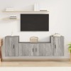 VidaXL Set dulap TV, 3 piese, gri sonoma, lemn prelucrat