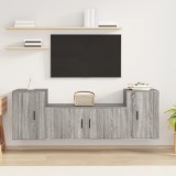 vidaXL Set dulap TV, 3 piese, gri sonoma, lemn prelucrat