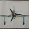 Avion// grafica, tehnica mixta pe hartie