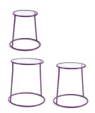Cumpara ieftin Set 3 masute cafea otel mov Magia &Oslash;48,5x52h; &oslash;44x48h; &oslash;40x42,5h
