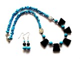 set colier si cercei cu turcoaz si onix 36816