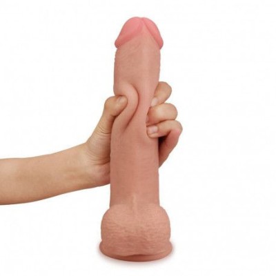 Dildo din material realist cu 2 straturi Dildo Bendable SkinLike Soft Cock 20cm foto