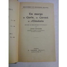 EN MARGE de CURIE, de CARNOT et d&#039;EINSTEIN - LOUIS ROUGIER