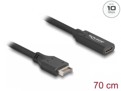 Cablu USB tip E Key A 20 pini la USB Type C T-M 70cm, Delock 85666 foto