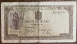 B11 98 - Bancnota Romania - 500 lei emisiune iulie 1941 - filigran BNR orizontal