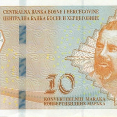 BOSNIA HERTEGOVINA █ bancnota █ 10 Konvertibilnih Marka █ 2019 █ P-80 BiH █ UNC