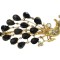 Clama de par in forma de Paun, Vintage, 13 cm, Negru, 80BJ