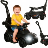 Cumpara ieftin Masinuta pentru copii, maner ghidare, greutate maxima suportata 23 kg, lumini si sunete, 84 x 64 x 31 cm, negru