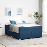 vidaXL Cadru de pat cu saltea cu saltea albastru 160 x 200 cm țesătură