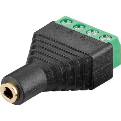 Adaptor bloc terminal cu 4 pini tip regleta cu surub la Jack 3.5 mm foto