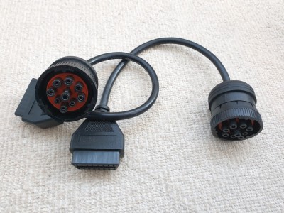 Cablu adaptor camioane utilaje J1939 9 pini - 16pin OBD2 HQ TIP 1 foto