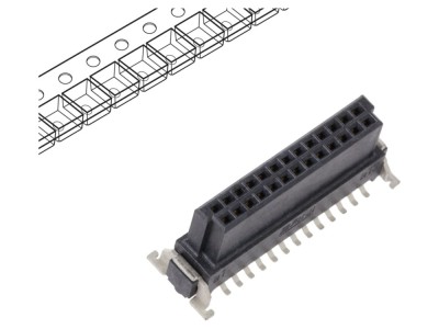 Conector TE Connectivity PCB-PCB 26 pini SMT aurit 124044-E foto