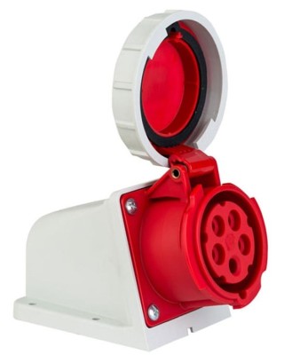 Priza trifazica aplicata 5 poli 16A 3P+N+E 6h CEE 380V IP67 foto