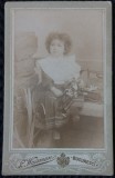 Fotografie tip CDV, Fetita cu parul cret, inceput de secol XX