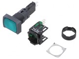 Comutator apăsare 16mm 1NO Verde