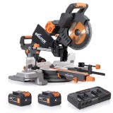 Cumpara ieftin Fierastrau circular stationar fara fir Evolution R255SMS-DB-Li 18V Li-Ion EXT cu glisare si taiere inclinata dubla si disc de taiere multi-materiale d