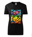 Tricou Personalizat cu Design Geometric de Delfin Colorat - Arta Moderna si Stil Unic