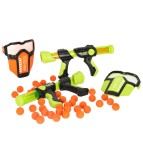 Set 2 Pistoale blaster cu Presiune de Aer, 48 Bile de Spuma si 2 masti protectoare, Oem