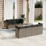 Gossi set canapele de gradina cu perne, 8 piese, gri, poliratan