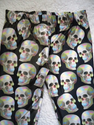 COLANTI DAMA CAP DE MORT CRANII COLANT PANTALON MULAT FEMEI SKULL foto