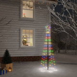 Brad de Craciun, 108 LED-uri multicolore, 180 cm, cu tarus GartenMobel Dekor, vidaXL