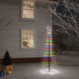 VidaXL Brad de Crăciun, 108 LED-uri multicolore, 180 cm, cu țăruș