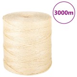 VidaXL Fr&acirc;nghie, 3000 m, sisal 100%, 2 mm