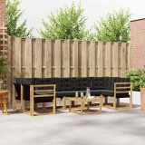 vidaXL Set de canapele de exterior cu pernă 8 pcs Alb și negru 3389298