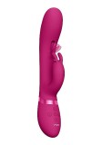 Vibrator Tama Tripe-Action, Wave&amp;Vibrating G-Spot, Silicon, USB, Roz, 23.2 cm