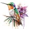 Sticker decorativ, Pasarea Colibri, Multicolor, 66 cm, 1271STK-5