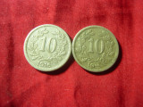2 Monede 10 halleri 1915 si 1916 , Cu-Ni-Zn , cal. F.Buna, Europa