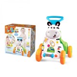 Antemergator muzical Zebra 2 in 1, 6-12 luni, Alb, Plastic