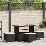 Cumpara ieftin Set de masă pentru grădină 4 pcs Negru Rattan poli