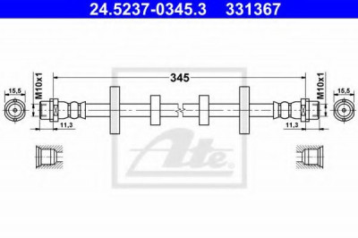 Conducta / cablu frana VW TRANSPORTER IV bus (70XB, 70XC, 7DB, 7DW, 7DK) (1990 - 2003) ATE 24.5237-0345.3 foto