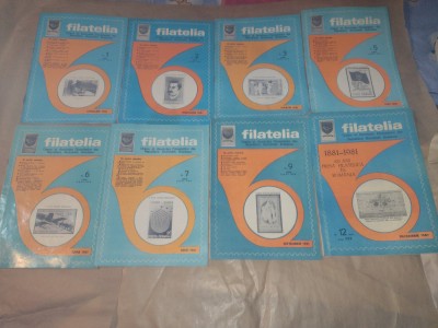 FILATELIA - REVISTA FILATELISTILOR DIN R.S.R., Anul 1981, Nr.1,2,3,5,6,7,9,12. foto