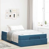 vidaXL Cadru de pat cu saltea albastru 120 x 190 cm Catifea 3399550