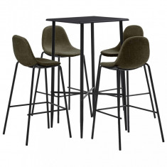 Set mobilier de bar, 5 piese, maro, material textil foto