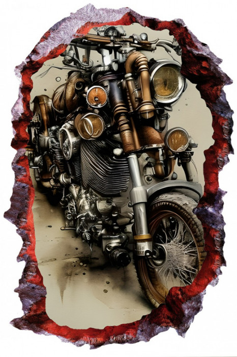 Sticker decorativ Motocicleta, Maro, 90 cm, 7935ST