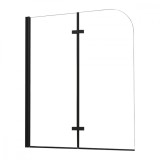 Paravan Cadă Alor 120x140 cm, Sticlă Securizată 6mm, Profil Negru, Anticalcar, Montaj Ușor