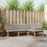 vidaXL Set de canapele de exterior cu pernă 4 pcs Alb și gri deschis 3388629